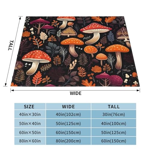 Couverture en flanelle de qualité supérieure imprimé champignons
