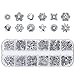 Produktbild Keyzone 360 Stück Zwischenperlen Metallperlen Perlenkappen Antikes Silber Spacer Perlen von 12 Stilen Schmuck Zubehör für Armband DIY Schmuckherstellung Weihnachten Dekoration Schmuck Set
