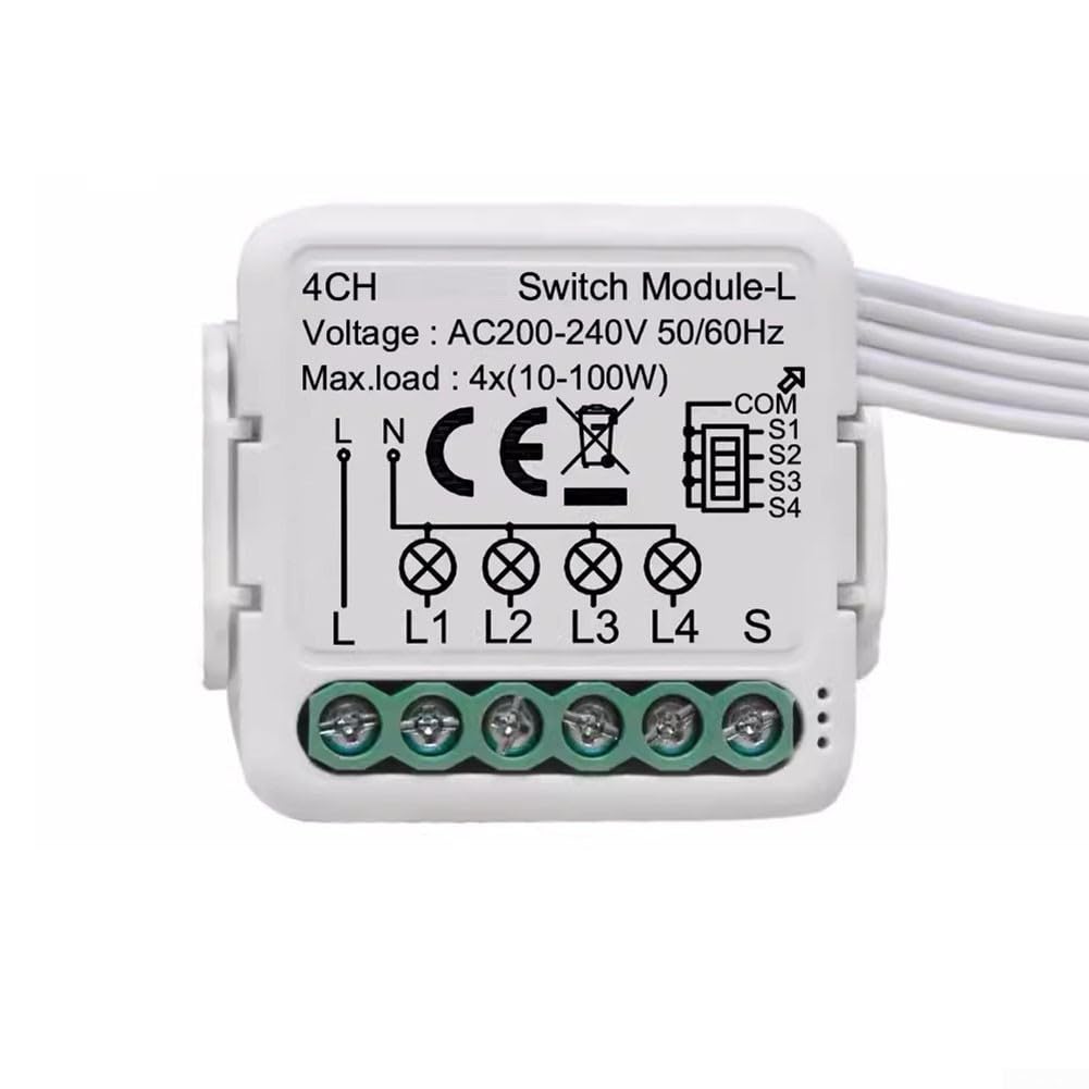 Módulo de relé de interruptor inteligente WiFi, interruptores de luz inteligentes, electrodomésticos, interruptores de luz de bricolaje con control de voz para aplicación (D)
