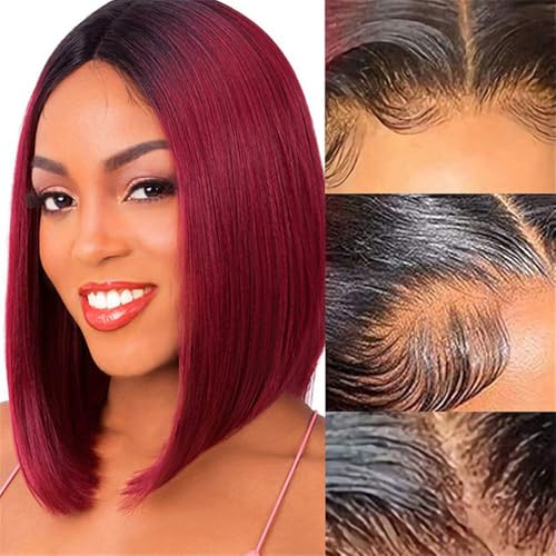 Pelucas frontales de encaje recto 4x4 de cabello humano natural Bob 7