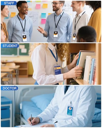 image for KTRIO ID Badge Holder - Vertical Badge Holder with Waterproof Resealab