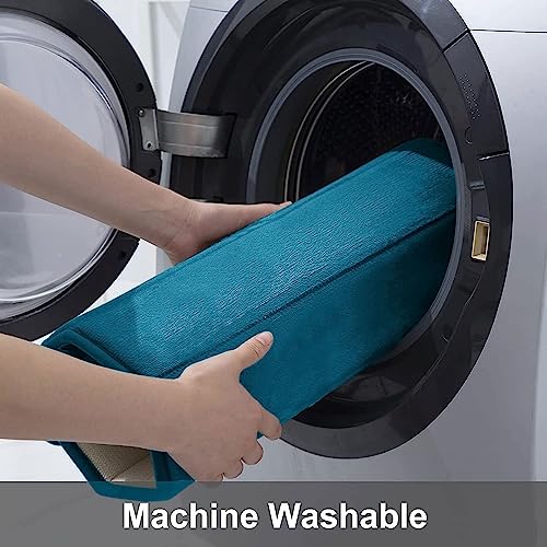 Buganda Memory Foam Bath Mat, 34" x 20", Ultra Soft and Non-Slip Bathroom Rugs, Water Absorbent and Machine Washable Bath Rug for Bathroom, Shower, and Tub, Peacock Blue by Buganda - Used condition - Image 5