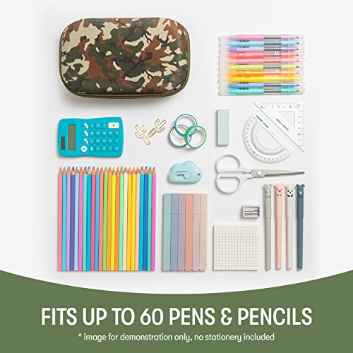 Image of ZIPIT Camo Pencil Case for Boys, Aesthetic Pencil Box for School, Green