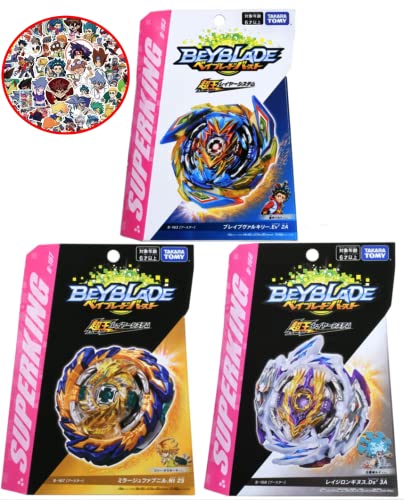 TakaraTomy Beyblade Burst B-163 Brave Valkyrie Ev' 2A ï¼‹ B-167 Booster Mirage Fabnir.Nt 2S ï¼‹B-168 Booster Rage Longinus. Ds' 3A ï¼‹Bay Random Stickers (Japan Import Shipping from Tokyo)