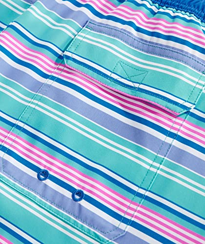 Vineyard Vines Mens 7 Inch Printed Chappy Swim Trunks, Multi Stripe - Turqs, Xx-Large Us #TOP1