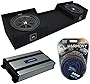 Compatible with 2004-2015 Nissan Titan King or Crew Kicker Bundle Comp C12 Dual 12 Sub Box Harmony HA-A800.1 Amp