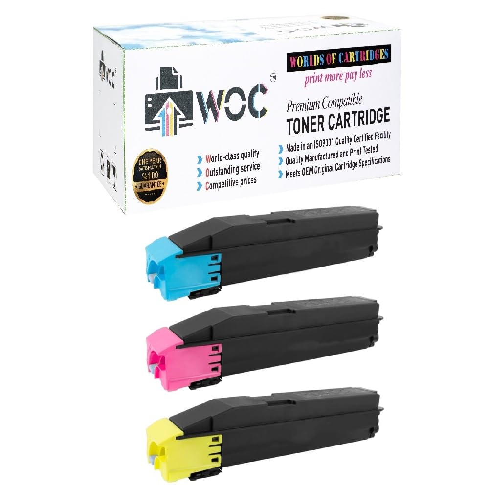 WOC Compatible Toner Cartridge Replacement for Kyocera TK-8507 (1T02LCAUS0 / 1T02LCBUS0 / 1T02LCCUS0) (3-Pack: C + M + Y) for Use in TASKalfa & Copystar CS- 4550ci / 4551ci / 5550ci / 5551ci