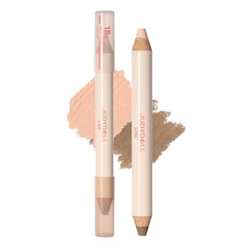 JUDYDOLL Quick-Fix Contour Duo, 2-in-1 Cream Contour Stick with Highlighter,18H Waterproof & Sweat-Proof, Lightweight Non-Sticky Formula, For Sculpting & Defining 02