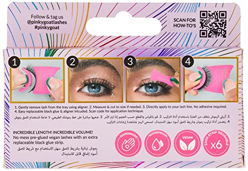 Pinky Goat Pre-glued GISELA Lash, Black, 1 pair (Pack of 1) - Image 2