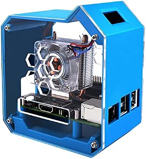 GeeekPi Raspberry Pi Mini Tower Kit,Raspberry Pi 3B+ Case with ICE Tower Cooler,0.96'' OLED Display Module,RGB Cooling Fan,Raspberry Pi Heatsink,GPIO 1 to 2 Expansion Board for Raspberry Pi 3B+/3B
