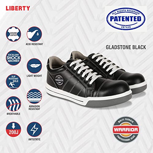 Image of Liberty Warrior Gladstone Genuine Smooth Leather Safety Shoe for Men, Ultra Light Weight (Available in 5-11UK)