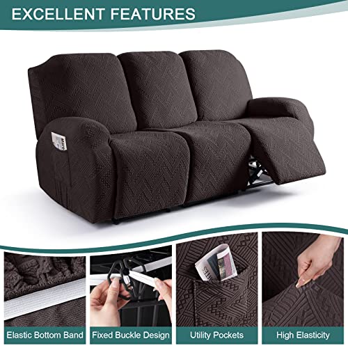 Ruaozz Recliner Sofa Covers Recliner Chair Covers Couch Covers For Reclining Couches With Pockets Washable Furniture Protector With Elastic Bottom thumb #4