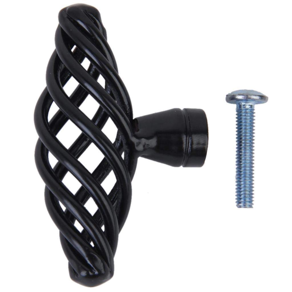 Ledsone Black Kitchen Cabinet Knob Bird Cage Kitchen Cabinet Knob For Dresser Drawer Knob Hardware Dresser Door Pull Durable Handle Knob