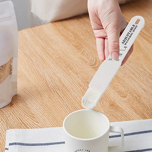 Eirpde Adjustable Measuring Spoons Set 2-Piece,Teaspoon And Tablespoon Set, Kitchen Measuring Spoons,Suitable For Baking,Cooking And Powder,White #TOP5
