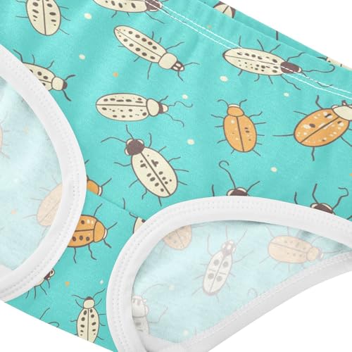 Wusikd Cute Insects Girls' Underwear Cotton Lines Girls Briefs Soft Toddler Underwear 2T4