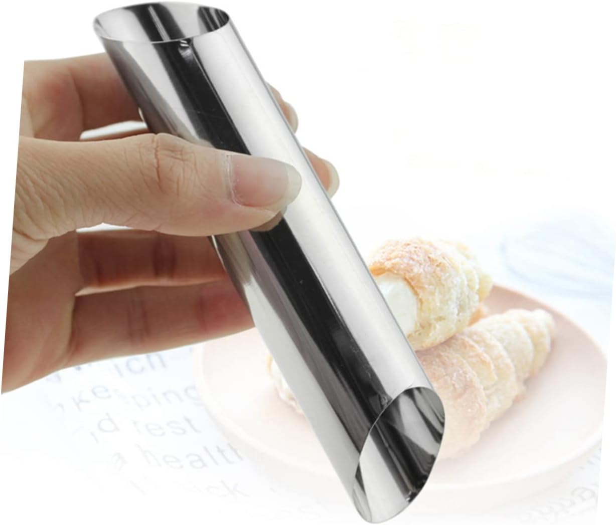 Ciieeo 9pcs Stainless Steel Cannoli Molds Cylindrical Pastry Tubes for Baking Sweet Savory Treats and Easy Croissants and Desserts