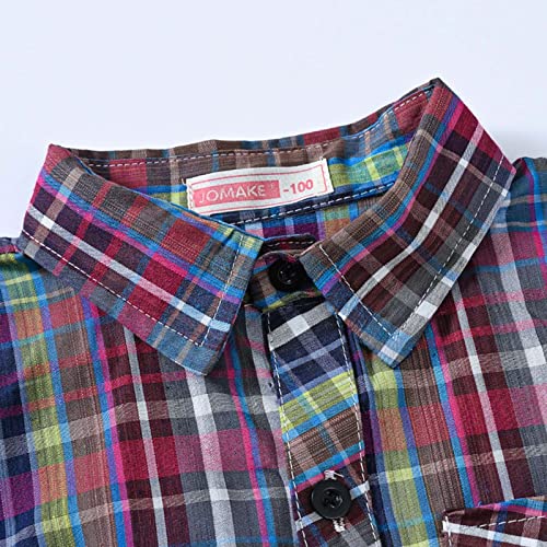 Toddler Boy's Button Down Shirts Kids Thin Athletic Lapel Outwear Jacket Classic Clothing Formal Plaid Dress Shirt Tops2
