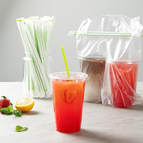 Pitillos desechables verdes 21 cm, pack de 100 miniatura 4