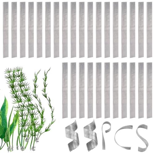 XIHIRCD 55pcs Aquarium Plant Weights, Bendable Aquatic Plant Anchors Cuttable Aquarium Plant Over Weight Anchors Metal Fish Tank Plant Weights for Aquarium Ponds Plants Prevent Floating