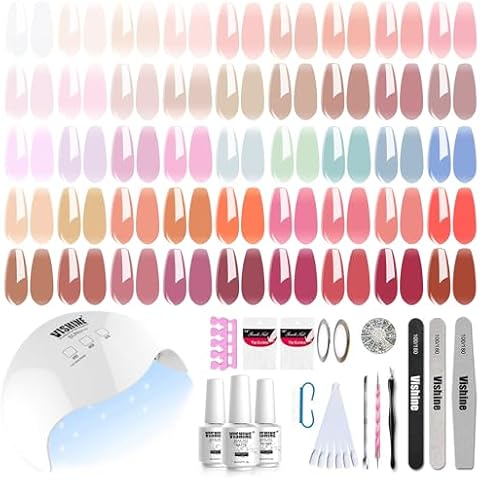 Vishine Gel Nail Polish Starter Kit with Lamp Cover