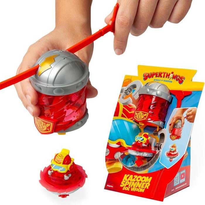 SUPERTHINGS KAZOOM Power - Kazoom Spinner - Doc Vroom, zawiera 1 kapsułkę Kazoom, 1 bączek Kazoom i 1 pasek.