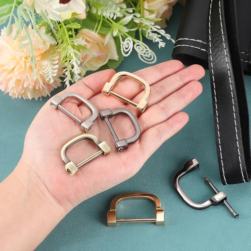 Anneaux en D à visser 3,0 cm couleur dorée pour sac et artisanat x5