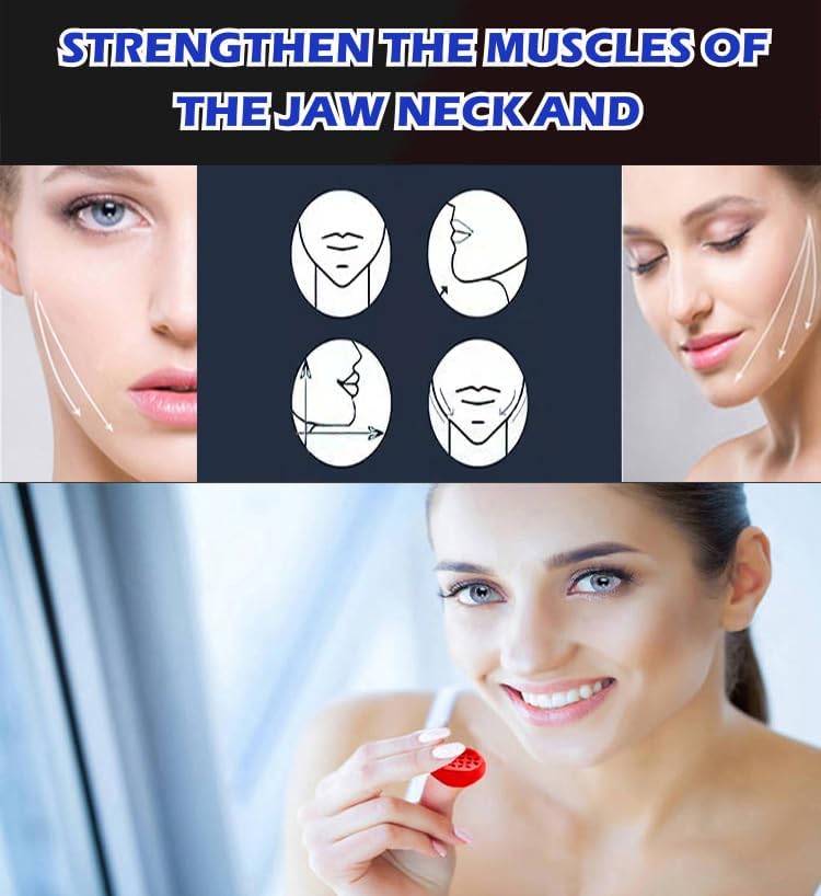 Miniatura 3 de Ejercitador de mandíbula para hombres y mujeres  4 niveles de resistencia (8 piezas) tabletas de silicona para ejercitar la mandíbula  Potente