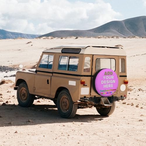 Image of Custom Spare Tire Cover 14-17 Inch, Personalized Universal Wheel Cover Add Your Own Photo Text Logo Waterproof Dust-Proof Tire Covers Protectors for Trailer Truck SUV Universal, Violet