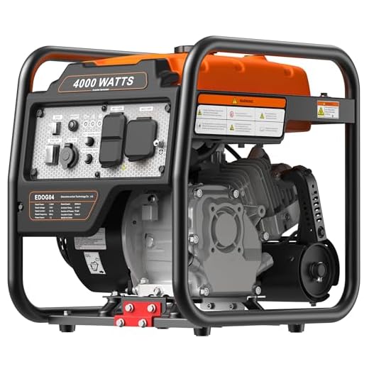 Mutaomay 4000W Gas Generator, Portable Quiet Inverter Generator with Long Runtime, Eco Mode, Low Oil Shutoff, Open Frame Design – Ideal for RV, Camping, Home Backup, Farm & Jobsite (Orange)