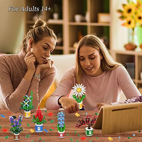 PinkBee Flower Bouquet Constructing Block Units, Mini Orchid Lavender Bonsai Tree Kits, 6PCS Micro Nanoblocks Cute Pot Crops Brick for Grownup Inventive Desk Desk Dwelling Workplace Decor Birthday Items 14+ 3 51X3htlOyhL. AC