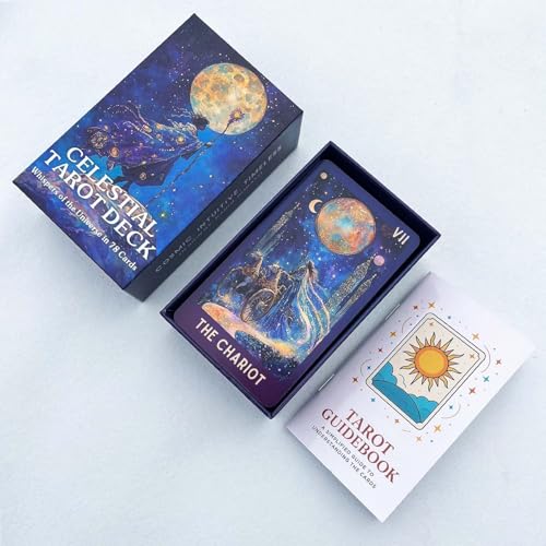 Image of Celestial Tarot Deck Unique, 78 Cosmic Tarot Cards with with Guidebook, Modern Witch Tarot for Beginners and Experienced Readers, Divination and Spiritual Divination Tool