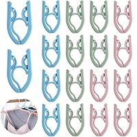 GAOHAN 18 PCS Folding Clothes Hangers Travel Hangers Foldable Non-slip Plastic Hanger Portable Space Saving Folding Hanger for Home,Hotel,Holiday,Travel,Camping