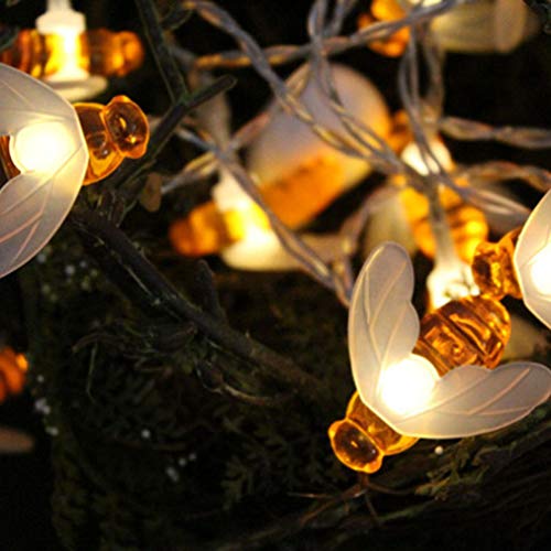LED 20 peças 2 m piscando 20 luzes LED corda em forma de abelha cintilante, luz noturna decorativa a