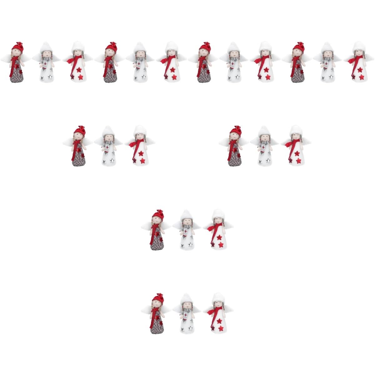 PRETYZOOM 8 Juegos Decoración Navideña Colgantes Navideños Muñecos Navideños Vine Luces De Hadas Estrella Ángel De Navidad Colgando Decoración Adorno De Ángel De Navidad Algodón 3 Piezas * 8