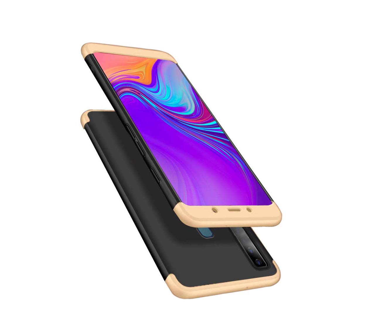 Johra® 3 in 1 Detachable Anti-Scratch PC Hard Case 360° Full Body Shockproof Protection Back Case Cover Samsung Galaxy A9 (2018) - Black & Gold (B07KPHFX24) Amazon Price History, Amazon Price Tracker