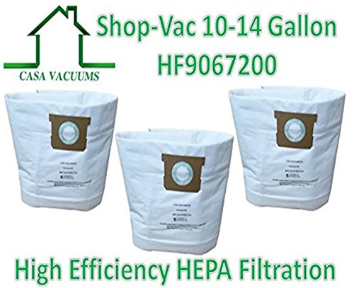 CASA VACUUMS replacement for Shop-Vac 9067200 10-14 Gallon Type I + Type F