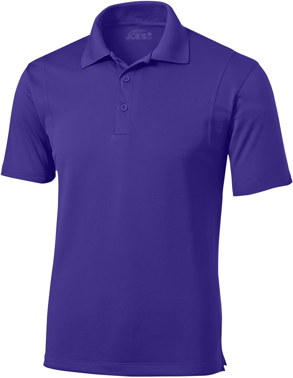 Joe's USA Mens Moisture Wicking Micropique Golf Polos in Regular, Big & Tall