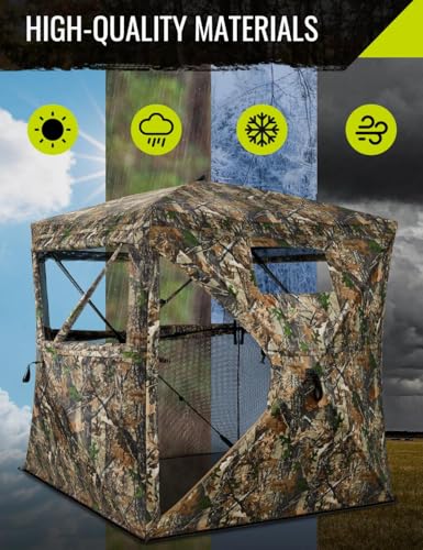 TIDEWE Hunting Blind, 270°/360° See Through Ground Blind, 270°, 1-2 Person - image 7