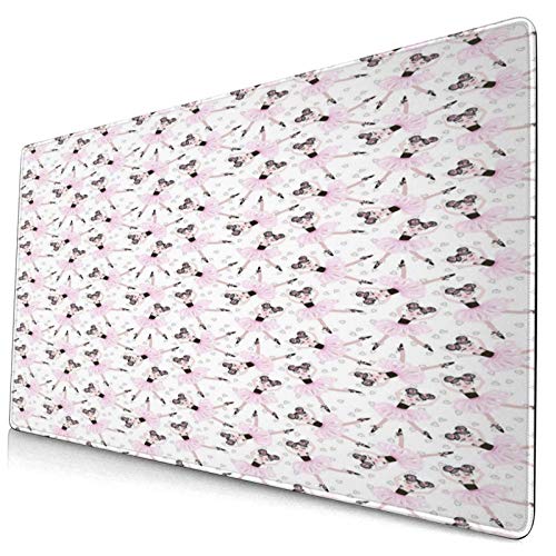 KASABULL Alfombrilla de rat�n Dibujos Animados de Hermosas Chicas Haciendo Ballet en tut�s con Corazones 400x900 mm Alfombrillas de Escritorio Profesionales Base Extra Grande para Juegos
