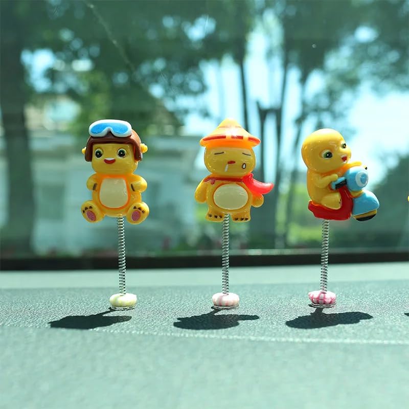 Image of YOURKARTS.COM Small Decorative Figurines Set for Car Dashboard, Desk & Home - Miniature Interior Decor Accents (Yellow Dragon Babies Set of 6)