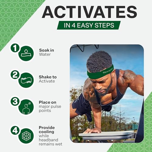 Image of COLD FACTOR Cooling Headband for Women and Men - UPF 50+ Advanced Evaporative Comfort, Instant Cooling Sweatband for Outdoor Sports, Fitness, Yoga, Hiking, Running, and Workout