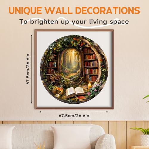 1000 Piece Puzzles for Adults, Forest Bookstore White Card Puzzle | 26.6 *26.6 in Flat Puzzles with 3D Visual Effect When Completed, Adult Puzzle Games miniatura 6