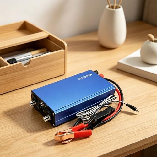 Convertisseur de puissance 12V boîtier métal compact bleu violet