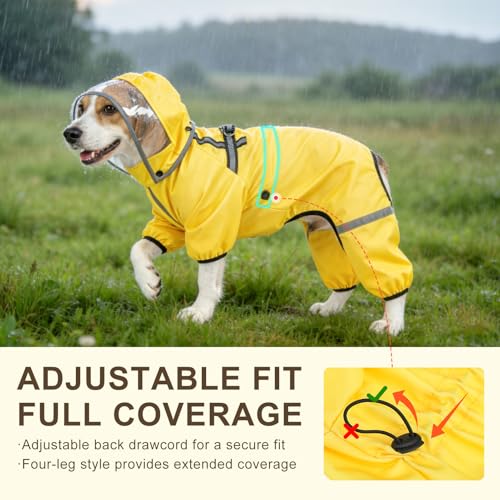 Chaqueta impermeable para perro con arnés integrado y capucha desmontable 5