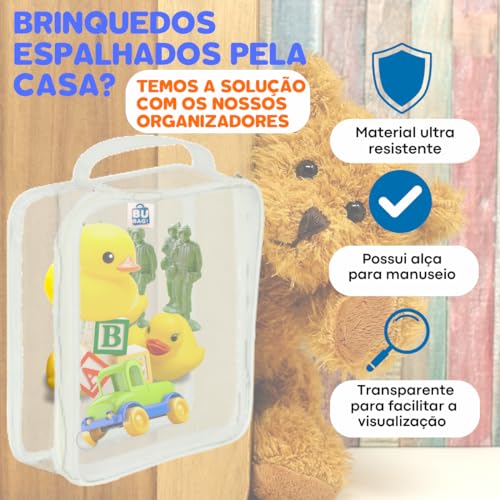 Kit 10 Organizador Brinquedos Zíper Empilhável Bloco Montar