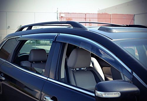 WellVisors Window Visors Wind Deflectors Compatible with Mazda 2007-2015 CX-9 with Chrome Trim Rain Guards 3-847MZ012