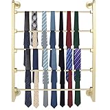 5 Tier Retail Display Tie & Scarf Rack,Towel & Belt &Ribbon Organizer Rack Hanging Bar,Wall Mount Tie Rack Scarves Rack, Towel Rack, Pants Belt Rack, Necktie Holder, for Home Clothing Retail Store