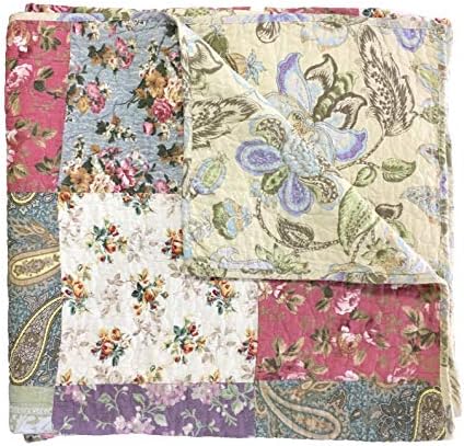 Greenland Home Blooming Prairie Quilted Patchwork Throw - 2