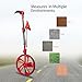 XIJIXI Measure Wheel Distance Measuring Wheel in feet,Collapsible Rolling Measurement Wheel,12.5”Diameter Wheel,With One key to Zero,Upgrade Flag Holder,With 10 Marking Flags(Red）