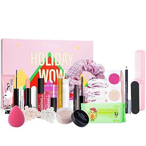 Complete Makeup Kit, Hand Cream, Mascara, Lipstick, Lip Gloss, Blush, Concealer, Glitter, Eyebrow, Makeup Remover for Teens and Adults